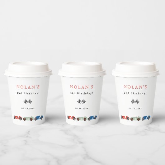 レトロレースカーテーマ誕生日 紙コップ (複数)