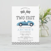 レトロレースカーボーイセカンド誕生日 招待状 (スタンド正面)