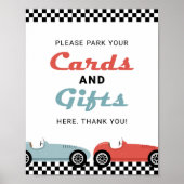 レトロレースカーレース誕生日カードとギフト ポスター (正面)