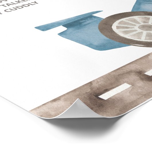 レトロレースカー写真マイルストーンサイン ポスター (角)