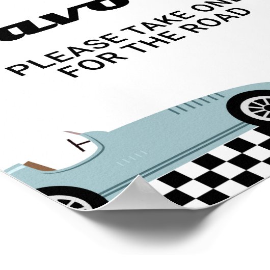 レトロレース車レースは誕生日パーティーのサインを引き立てる ポスター (角)