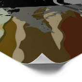 レトロレース – グリーン（ばちゃばちゃ）跳ねる ポスター (角)