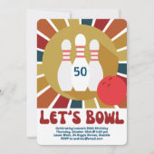 レトロレーンズボウリングパーティー 招待状 (正面)