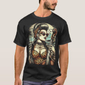 レトロロカビリーガール Tシャツ (正面)