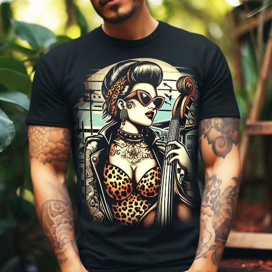 レトロロカビリーガール Tシャツ