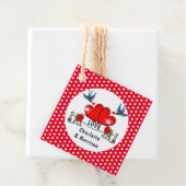 レトロロカビリー水玉模様結婚ハート フェイバータグ (インサイチュ)