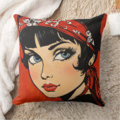 レトロロカビリー美しい クッション (ブランケット)