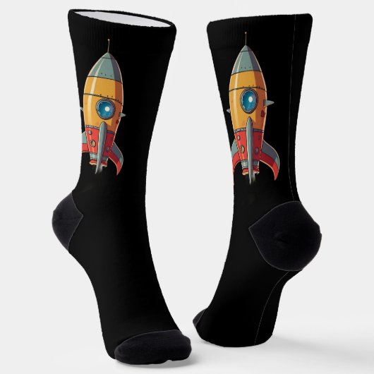 レトロロケットから月 ソックス (傾斜あり)