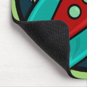 レトロロケットの船の写実的な縦のマウスパッド マウスパッド (コーナー)