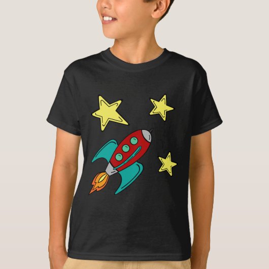 レトロロケットの船のTシャツ Tシャツ (正面)