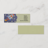 レトロロケットは細いプロフィールカードをからかいます スキニー名刺 (正面/裏面)