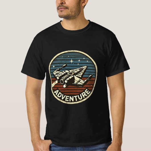 レトロロケットアドベンチャー宇宙 Tシャツ (正面)