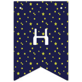 レトロロケットシップ&スターハッピーバースデー バンティングフラッグ (第2の旗)