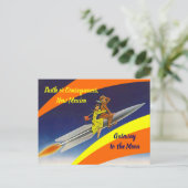 レトロロケット乗りムーン真実または結果NM ポストカード (スタンド正面)