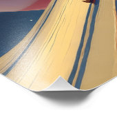 レトロロケット打ち上げポスター - ヴィンテージ スペースエイジ フォトプリント            (角)