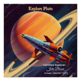 レトロロケット打ち上げポスター - ヴィンテージ スペースエイジ ポスター