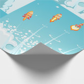 レトロロケット船打ち上げ未来的宇宙アート ラッピングペーパー