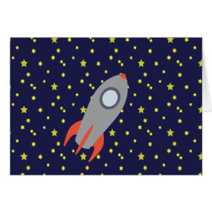 レトロロケット船星模様