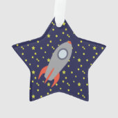 レトロロケット船星模様 オーナメント (裏面)