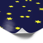 レトロロケット船星模様 ポスター (コーナー)