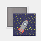 レトロロケット船星模様 マグネット (正面/裏面)