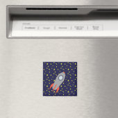 レトロロケット船星模様 マグネット (インサイチュ (食洗機))