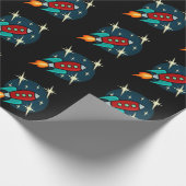 レトロロケット船艶消し包み紙 ラッピングペーパー (角)