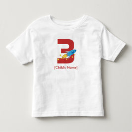 レトロロケット誕生日 トドラーTシャツ
