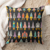 レトロロケット黒鉛 クッション (ブランケット)