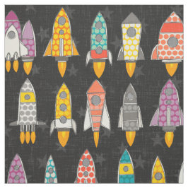レトロロケット黒鉛 ファブリック