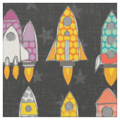 レトロロケット黒鉛 ファブリック (クローズアップ)