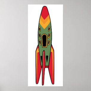 レトロロケット – 色 ポスター