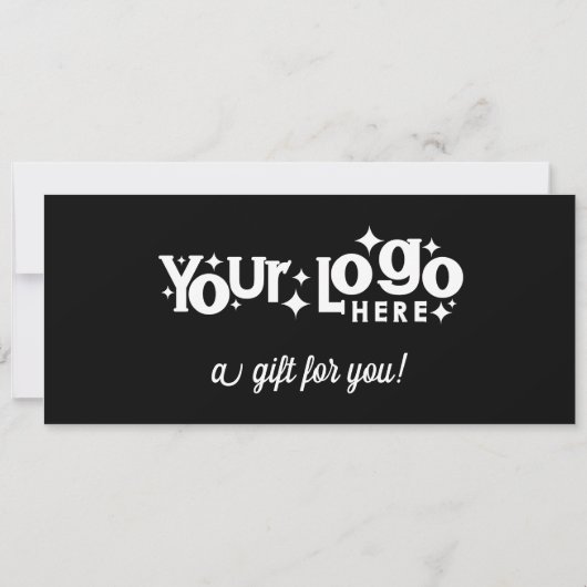 レトロロゴのミニマル白黒ギフト証明書 (裏面)