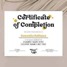 レトロロゴトレンディー美しいコース証明書賞