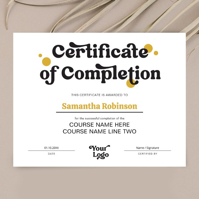 レトロロゴトレンディー美しいコース証明書賞 (クリエイターアップロード済み)