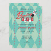 レトロロゴボウリングパーティー招待状 招待状 (正面/裏面)