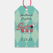 レトロロゴボーリングパーティー ギフトタグ (正面)