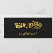 レトロロゴミニマリスト黒金ゴールドギフト証明書 (裏面)