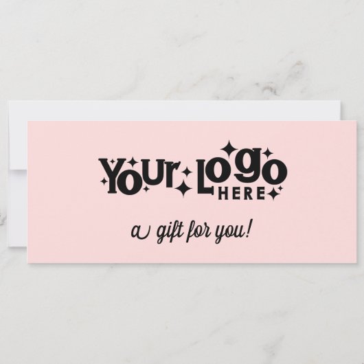 レトロロゴミニマル赤面ピンクギフト証明書 (裏面)