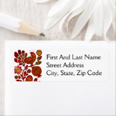 レトロロスター60sモダンスタイルオレンジと赤プリント ラベル (インサイチュ)