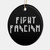 レトロロッカー – ファシズムと戦う セラミックオーナメント (左)