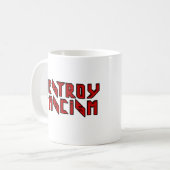 レトロロッカー – ファシズムを破壊 コーヒーマグカップ (正面左)