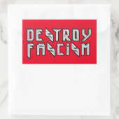 レトロロッカー – ファシズムを破壊 長方形シール (バッグ)