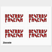 レトロロッカー – ファシズムを破壊 長方形シール (シート)