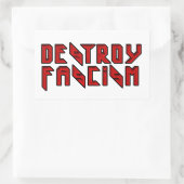 レトロロッカー – ファシズムを破壊 長方形シール (バッグ)