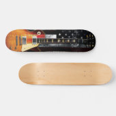 レトロロックアメリカ国旗のエレキギター スケートボード (横)