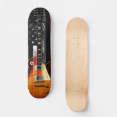 レトロロックアメリカ国旗のエレキギター スケートボード (正面)