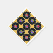 レトロロックアンドロールビニールパターンナプキンス スタンダードカクテルナプキン (角)