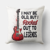 レトロロックギタクラシックー音楽ノスタルジアデザイン クッション (正面)