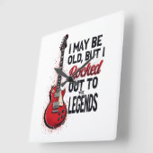 レトロロックギタクラシックー音楽ノスタルジアデザイン スクエア壁時計 (傾斜)